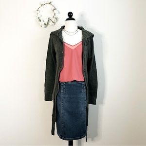Olive Belted Sweater Cardigan